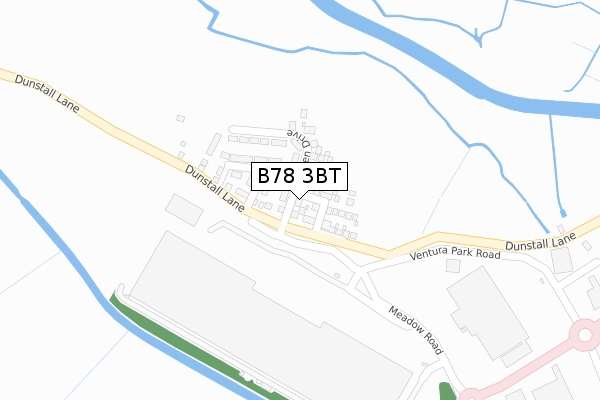 B78 3BT map - large scale - OS Open Zoomstack (Ordnance Survey)