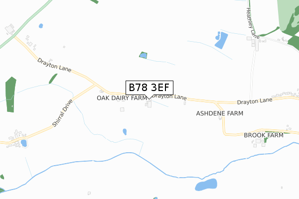 B78 3EF map - small scale - OS Open Zoomstack (Ordnance Survey)