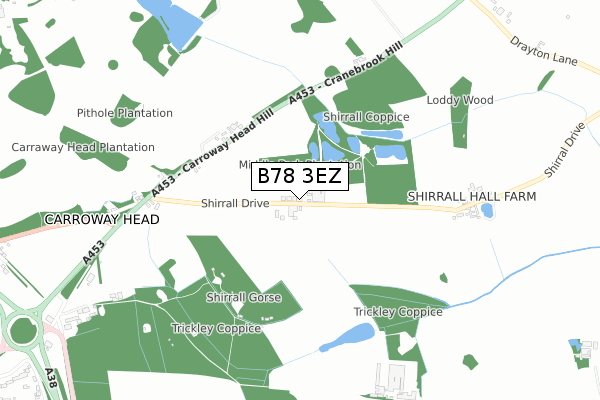 B78 3EZ map - small scale - OS Open Zoomstack (Ordnance Survey)