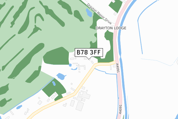 B78 3FF map - large scale - OS Open Zoomstack (Ordnance Survey)