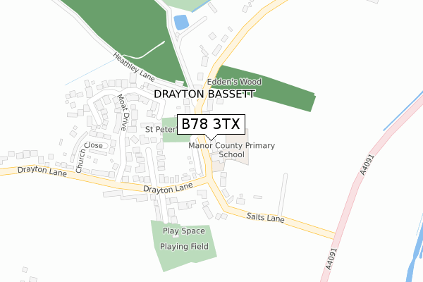 B78 3TX map - large scale - OS Open Zoomstack (Ordnance Survey)