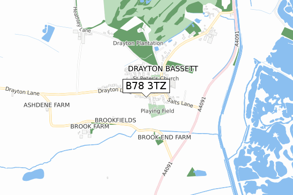 B78 3TZ map - small scale - OS Open Zoomstack (Ordnance Survey)