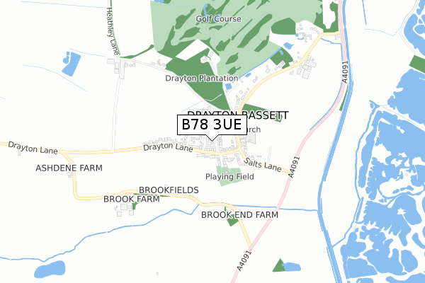 B78 3UE map - small scale - OS Open Zoomstack (Ordnance Survey)