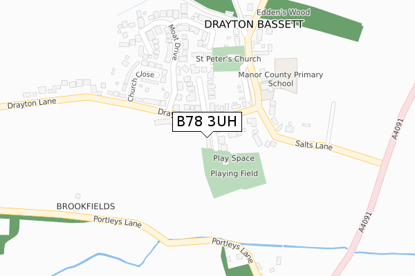 B78 3UH map - large scale - OS Open Zoomstack (Ordnance Survey)