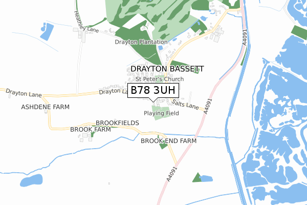 B78 3UH map - small scale - OS Open Zoomstack (Ordnance Survey)