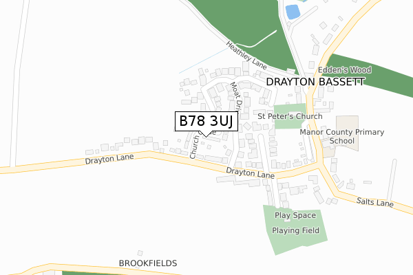 B78 3UJ map - large scale - OS Open Zoomstack (Ordnance Survey)