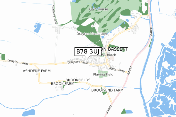 B78 3UJ map - small scale - OS Open Zoomstack (Ordnance Survey)