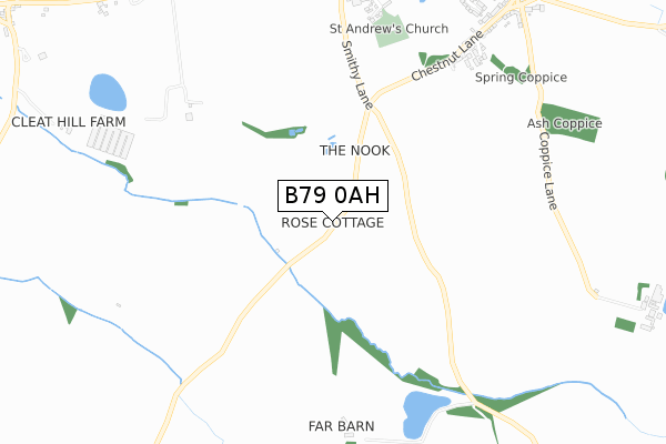 B79 0AH map - small scale - OS Open Zoomstack (Ordnance Survey)