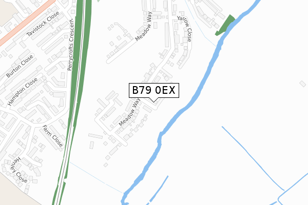B79 0EX map - large scale - OS Open Zoomstack (Ordnance Survey)
