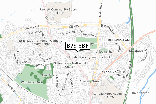 B79 8BF map - small scale - OS Open Zoomstack (Ordnance Survey) B79 8BF map - small scale - OS Open Zoomstack (Ordnance Survey)