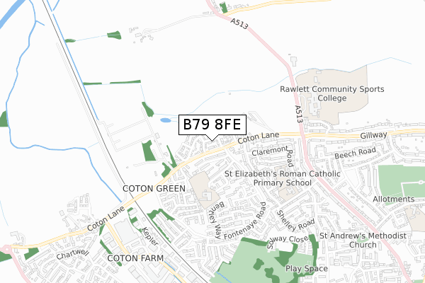 B79 8FE map - small scale - OS Open Zoomstack (Ordnance Survey) B79 8FE map - small scale - OS Open Zoomstack (Ordnance Survey)