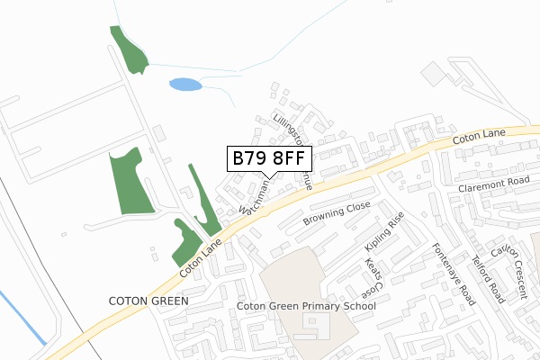 B79 8FF map - large scale - OS Open Zoomstack (Ordnance Survey)