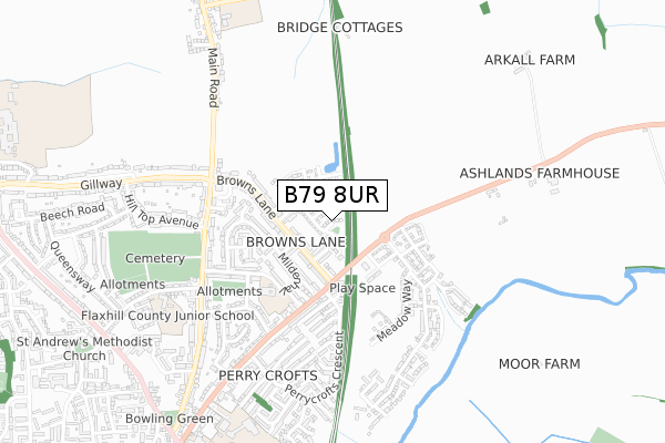 B79 8UR map - small scale - OS Open Zoomstack (Ordnance Survey) B79 8UR map - small scale - OS Open Zoomstack (Ordnance Survey)