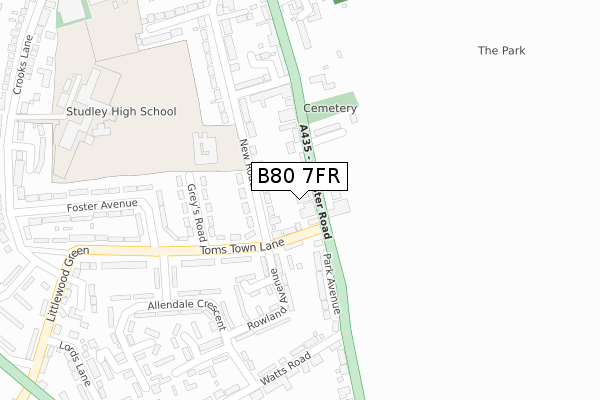 B80 7FR map - large scale - OS Open Zoomstack (Ordnance Survey) B80 7FR map - large scale - OS Open Zoomstack (Ordnance Survey)