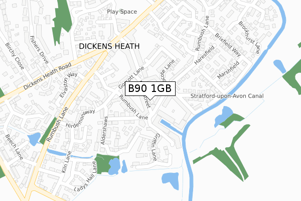 B90 1GB map - large scale - OS Open Zoomstack (Ordnance Survey)