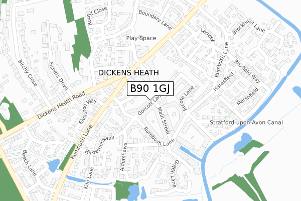 B90 1GJ map - large scale - OS Open Zoomstack (Ordnance Survey)