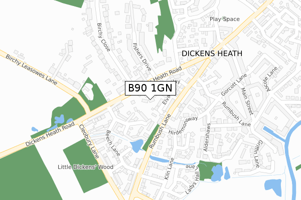 B90 1GN map - large scale - OS Open Zoomstack (Ordnance Survey)