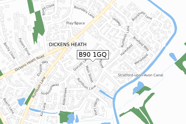 B90 1GQ map - large scale - OS Open Zoomstack (Ordnance Survey)