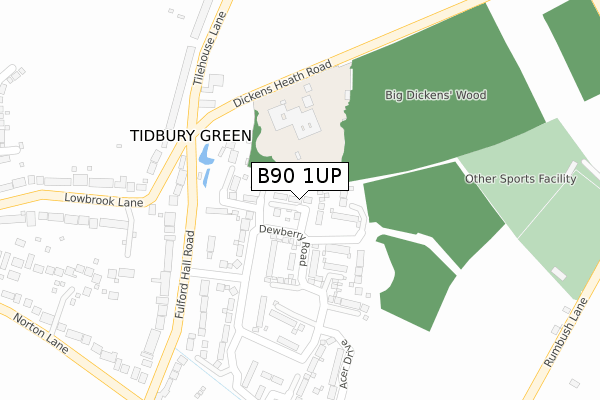 B90 1UP map - large scale - OS Open Zoomstack (Ordnance Survey)