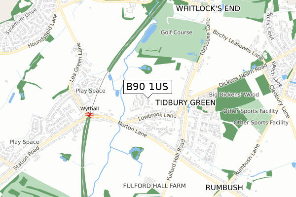 B90 1US map - small scale - OS Open Zoomstack (Ordnance Survey)