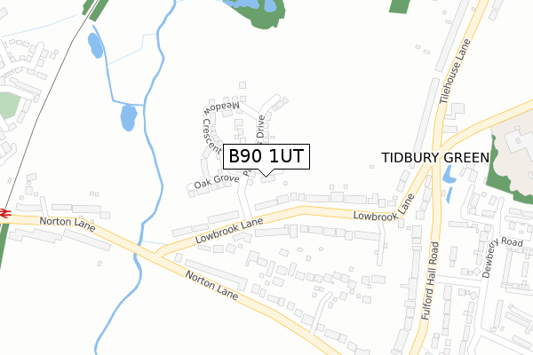 B90 1UT map - large scale - OS Open Zoomstack (Ordnance Survey)