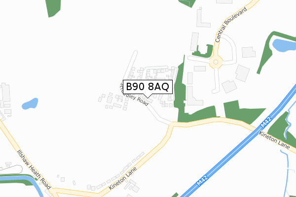 B90 8AQ map - large scale - OS Open Zoomstack (Ordnance Survey)