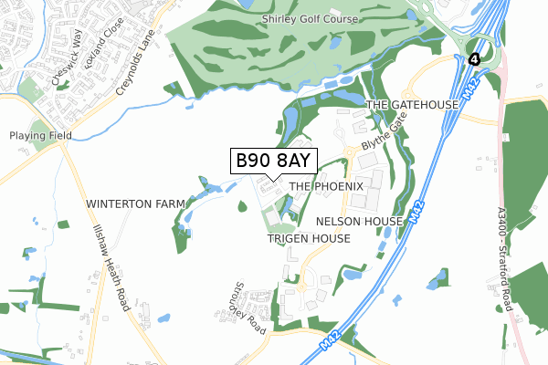 B90 8AY map - small scale - OS Open Zoomstack (Ordnance Survey) B90 8AY map - small scale - OS Open Zoomstack (Ordnance Survey)