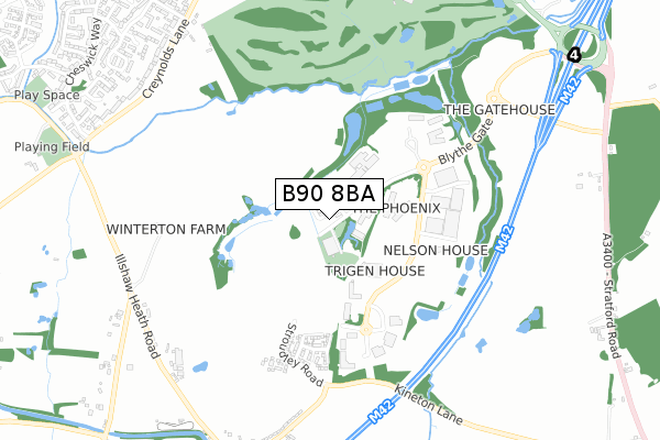 B90 8BA map - small scale - OS Open Zoomstack (Ordnance Survey) B90 8BA map - small scale - OS Open Zoomstack (Ordnance Survey)
