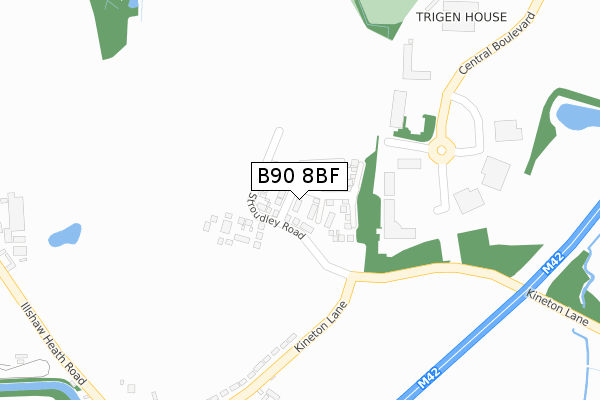 B90 8BF map - large scale - OS Open Zoomstack (Ordnance Survey)