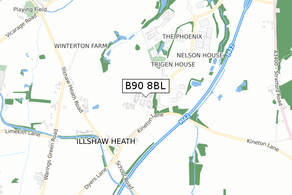 B90 8BL map - small scale - OS Open Zoomstack (Ordnance Survey) B90 8BL map - small scale - OS Open Zoomstack (Ordnance Survey)