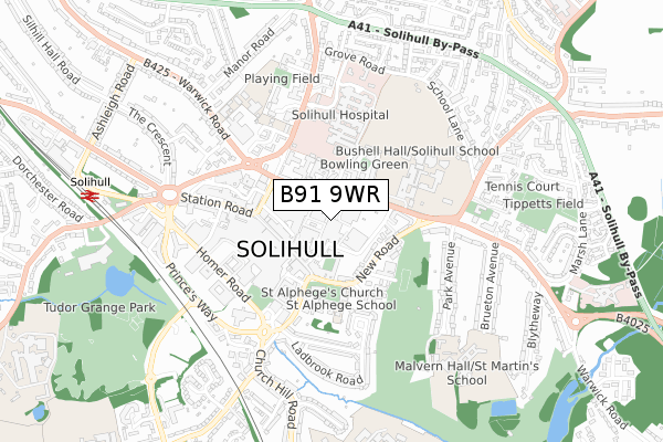 B91 9WR map - small scale - OS Open Zoomstack (Ordnance Survey) B91 9WR map - small scale - OS Open Zoomstack (Ordnance Survey)
