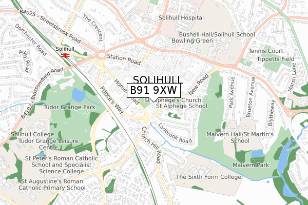 B91 9XW map - small scale - OS Open Zoomstack (Ordnance Survey) B91 9XW map - small scale - OS Open Zoomstack (Ordnance Survey)