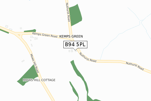 B94 5PL map - large scale - OS Open Zoomstack (Ordnance Survey)