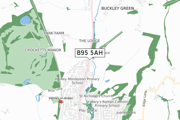 B95 5AH map - small scale - OS Open Zoomstack (Ordnance Survey)