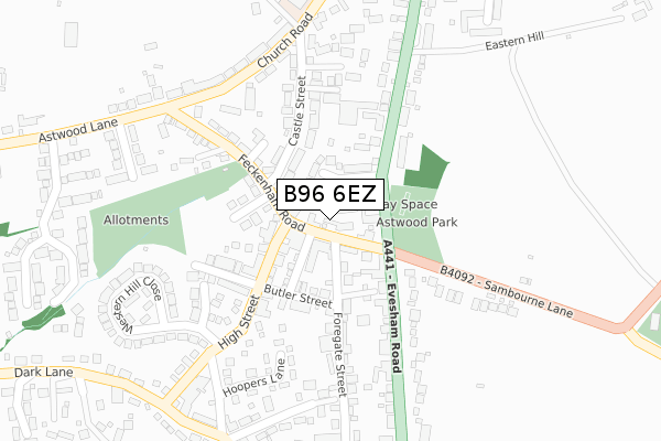 B96 6EZ map - large scale - OS Open Zoomstack (Ordnance Survey)