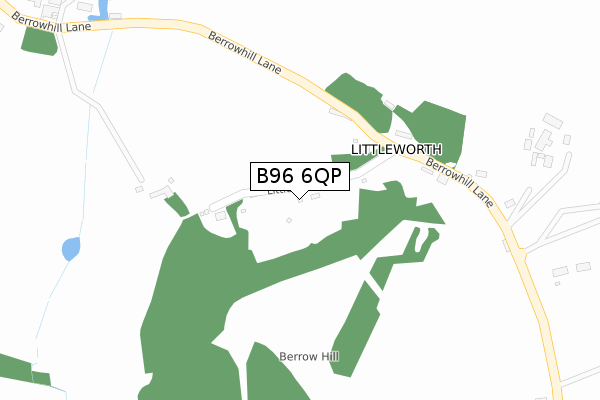 B96 6QP map - large scale - OS Open Zoomstack (Ordnance Survey)