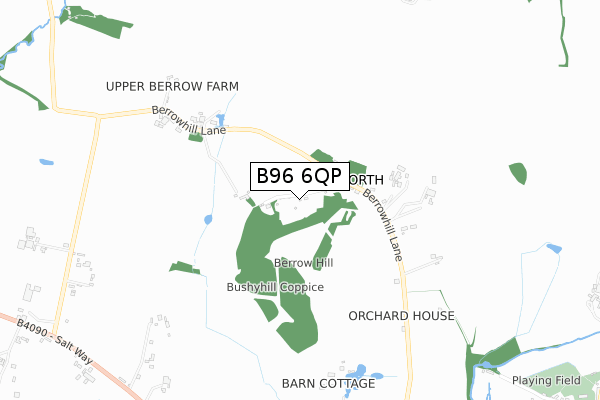 B96 6QP map - small scale - OS Open Zoomstack (Ordnance Survey)