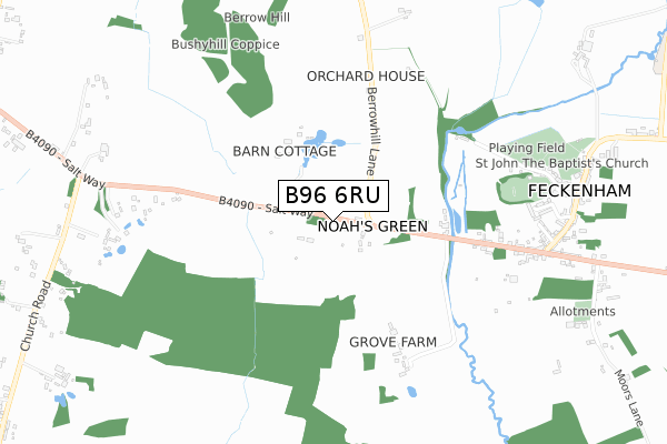 B96 6RU map - small scale - OS Open Zoomstack (Ordnance Survey)