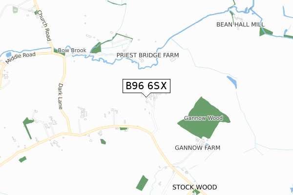 B96 6SX map - small scale - OS Open Zoomstack (Ordnance Survey)