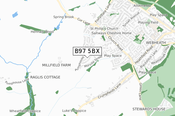 B97 5BX map - small scale - OS Open Zoomstack (Ordnance Survey) B97 5BX map - small scale - OS Open Zoomstack (Ordnance Survey)