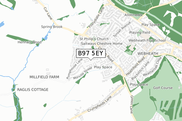 B97 5EY map - small scale - OS Open Zoomstack (Ordnance Survey) B97 5EY map - small scale - OS Open Zoomstack (Ordnance Survey)