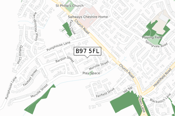 B97 5FL map - large scale - OS Open Zoomstack (Ordnance Survey) B97 5FL map - large scale - OS Open Zoomstack (Ordnance Survey)
