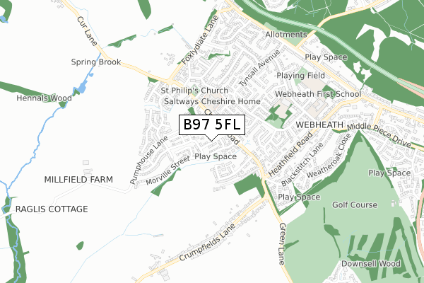 B97 5FL map - small scale - OS Open Zoomstack (Ordnance Survey) B97 5FL map - small scale - OS Open Zoomstack (Ordnance Survey)