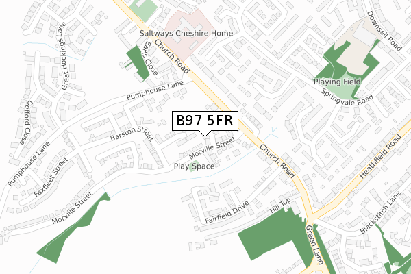 B97 5FR map - large scale - OS Open Zoomstack (Ordnance Survey) B97 5FR map - large scale - OS Open Zoomstack (Ordnance Survey)