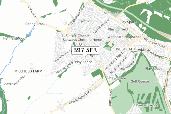 B97 5FR map - small scale - OS Open Zoomstack (Ordnance Survey) B97 5FR map - small scale - OS Open Zoomstack (Ordnance Survey)