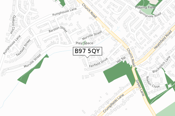 B97 5QY map - large scale - OS Open Zoomstack (Ordnance Survey) B97 5QY map - large scale - OS Open Zoomstack (Ordnance Survey)