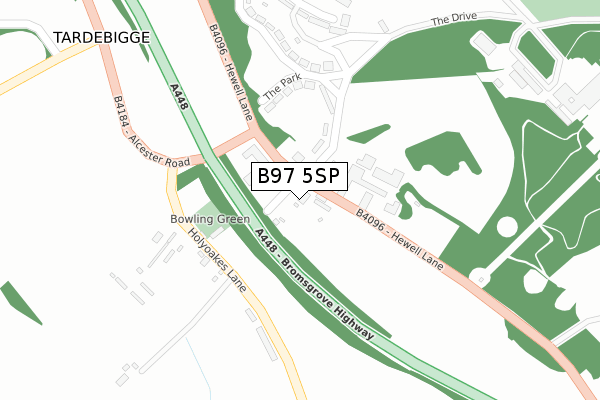 B97 5SP map - large scale - OS Open Zoomstack (Ordnance Survey)
