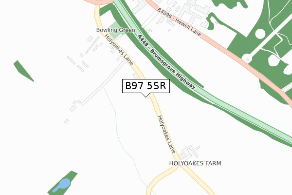 B97 5SR map - large scale - OS Open Zoomstack (Ordnance Survey)