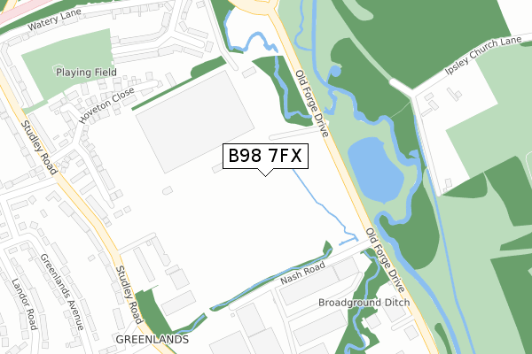 B98 7FX map - large scale - OS Open Zoomstack (Ordnance Survey) B98 7FX map - large scale - OS Open Zoomstack (Ordnance Survey)