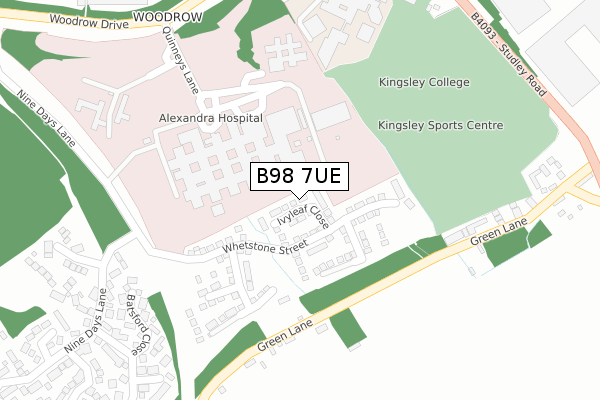 B98 7UE map - large scale - OS Open Zoomstack (Ordnance Survey) B98 7UE map - large scale - OS Open Zoomstack (Ordnance Survey)